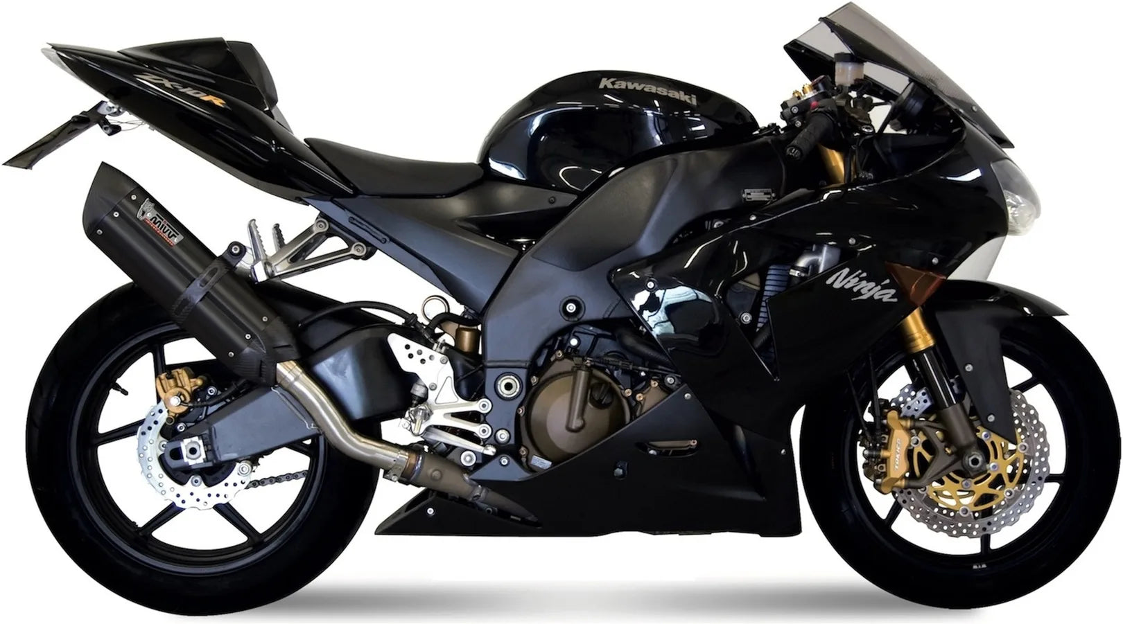 Auspuffendstück Mit Geräuschzulassung Suono Stahl Schwarz Carbon - Mivv Kompatibel Mit Kawasaki Zx-10R (2004-2005)