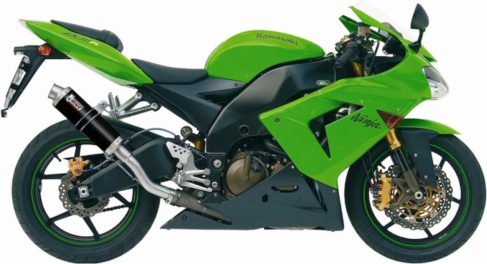 Auspuffendstück Mit Geräuschzulassung Gp Stahl Schwarz - Mivv Kompatibel Mit Kawasaki Zx-10R (2004-2005)