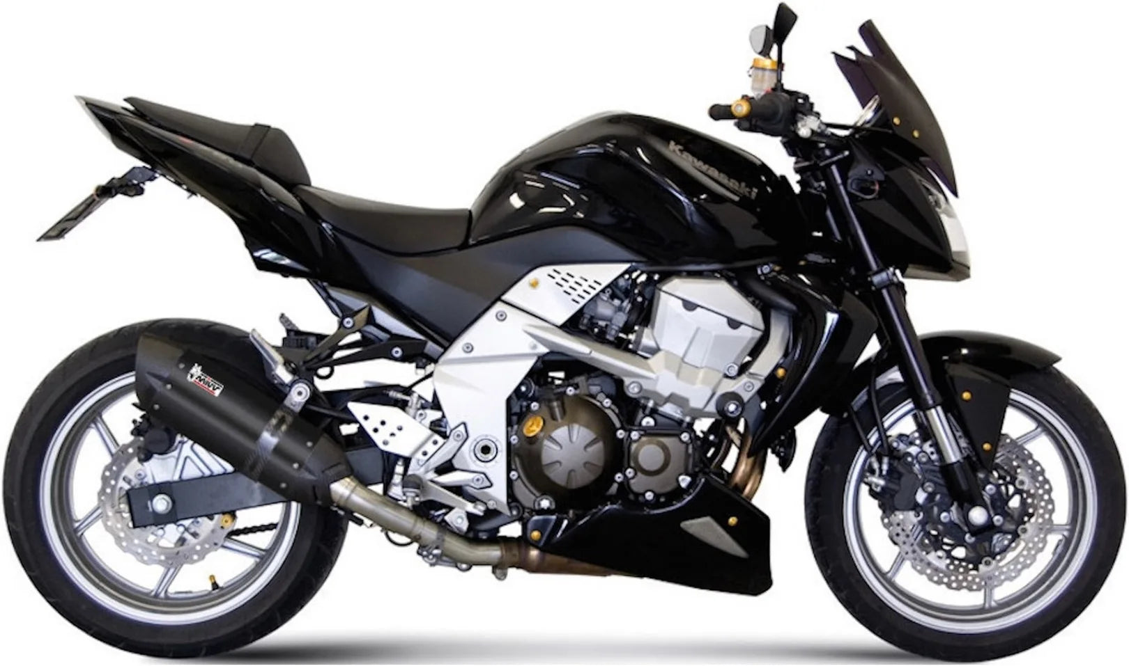 Katalysiertes Auspuffendstück Mit Geräuschzulassung Suono Stahl Schwarz Carbon - Mivv Kompatibel Mit Kawasaki Z 750 (2007-2014)