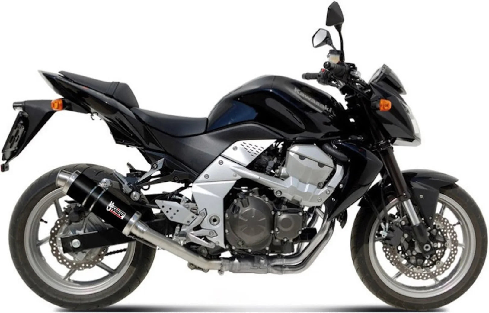 Katalysiertes Auspuffendstück Mit Geräuschzulassung Gp Stahl Schwarz - Mivv Kompatibel Mit Kawasaki Z 750 (2007-2014)