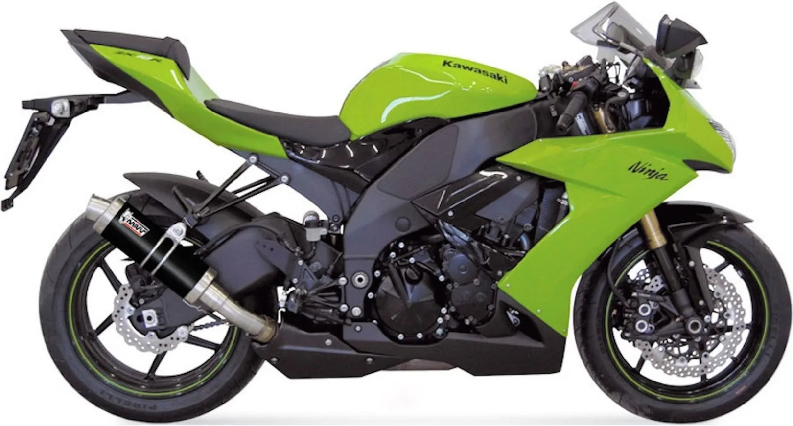 Auspuffendstück Mit Geräuschzulassung Gp Stahl Schwarz - Mivv Kompatibel Mit Kawasaki Zx-10R (2008-2010)