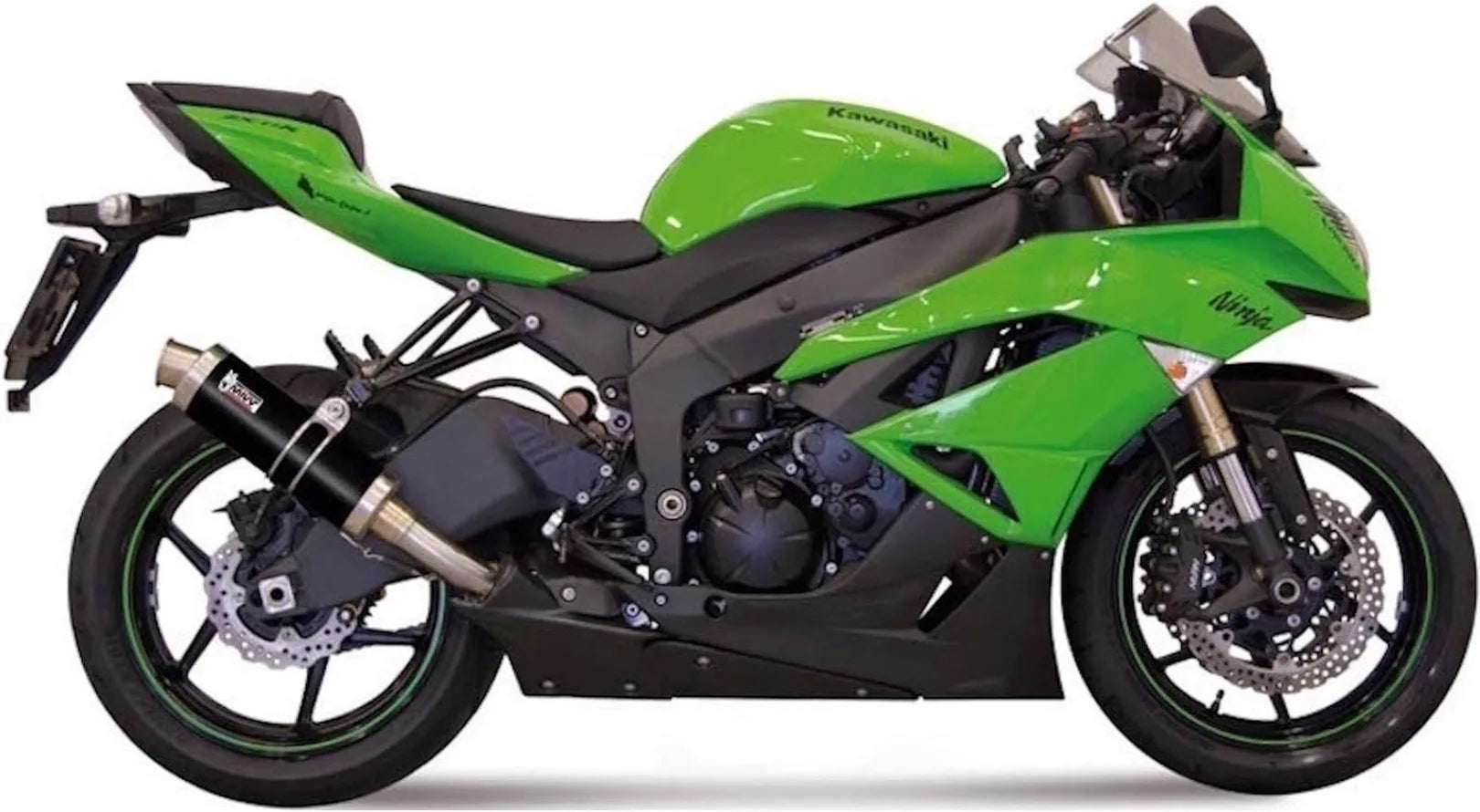 Auspuffendstück Mit Geräuschzulassung Gp Stahl Schwarz - Mivv Kompatibel Mit Kawasaki Zx 6R 636 (2009-2016)