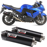 Auspuffendstück Mit Geräuschzulassung Oval Stahl Schwarz Carbon - Mivv Kompatibel Mit Kawasaki Zzr 1400 (2006-2007)