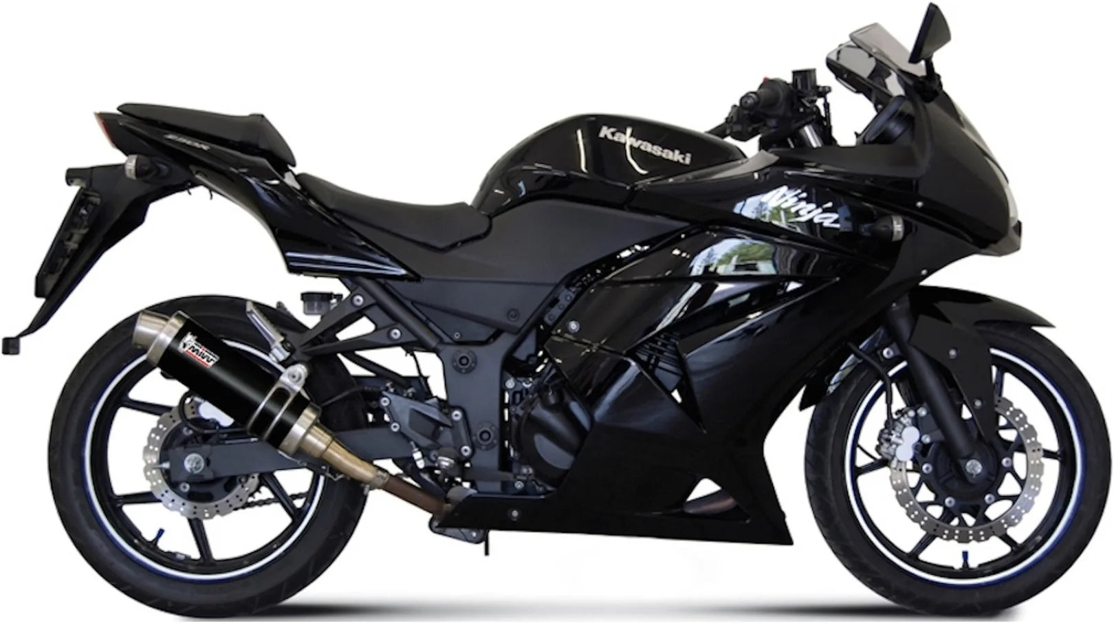 Auspuffendstück Mit Geräuschzulassung Gp Stahl Schwarz - Mivv Kompatibel Mit Kawasaki Ninja 250 R (2008-2013)