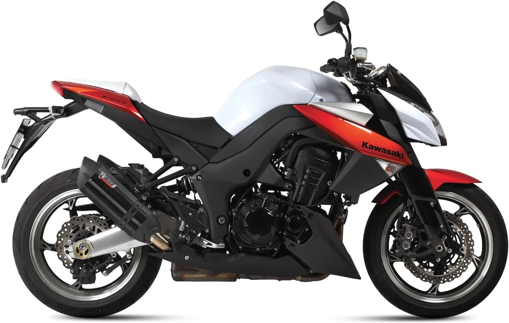 Doppelauspuffanlage Mit Geräuschzulassung Suono Stahl Schwarz Carbon - Mivv Kompatibel Mit Kawasaki Z 1000 (2010-2013)