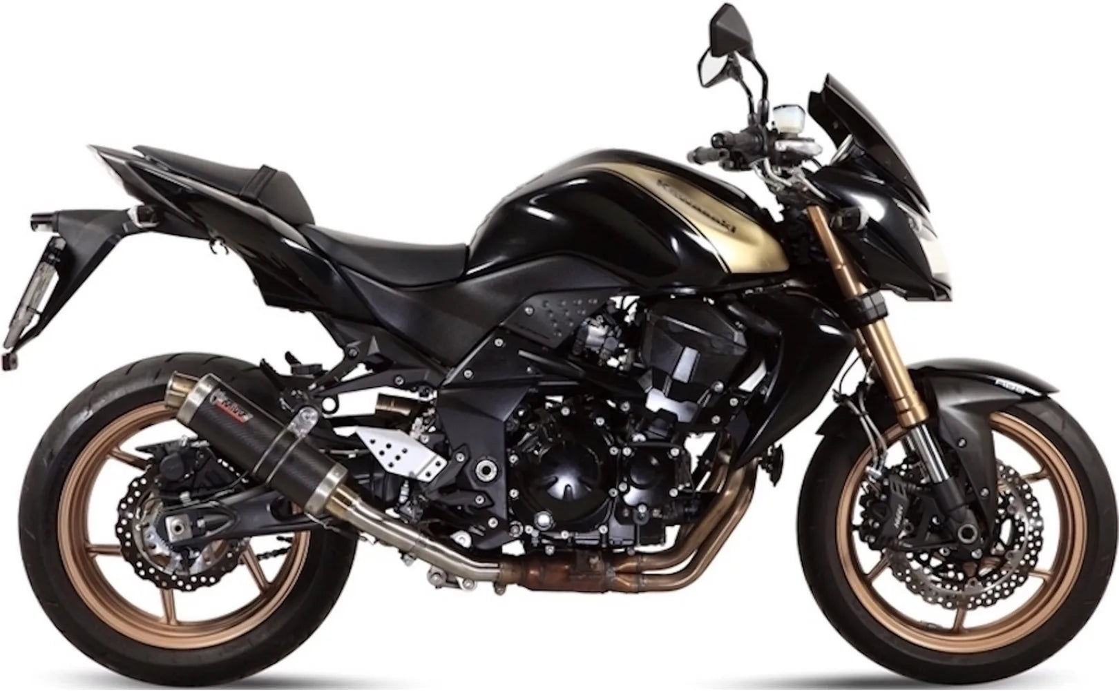 Katalysiertes Auspuffendstück Mit Geräuschzulassung Gp Carbon - Mivv Kompatibel Mit Kawasaki Z 750 R (2011-2014)