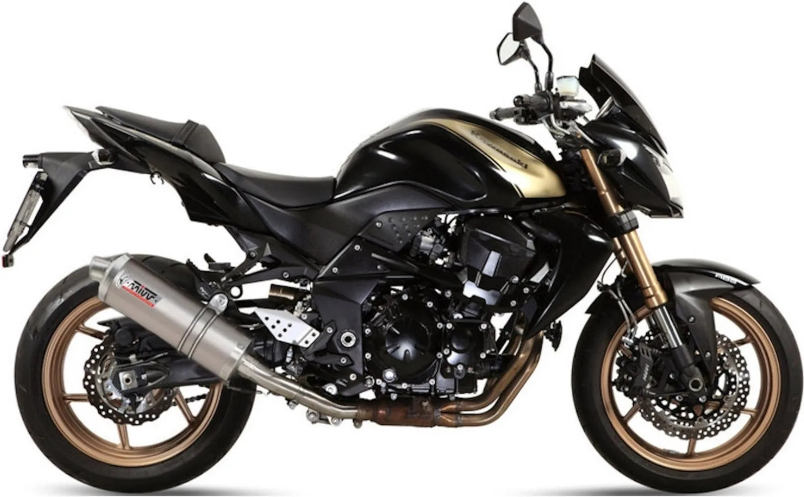 Katalysiertes Auspuffendstück Mit Geräuschzulassung Oval Edelstahl - Mivv Kompatibel Mit Kawasaki Z 750 R (2011-2014)