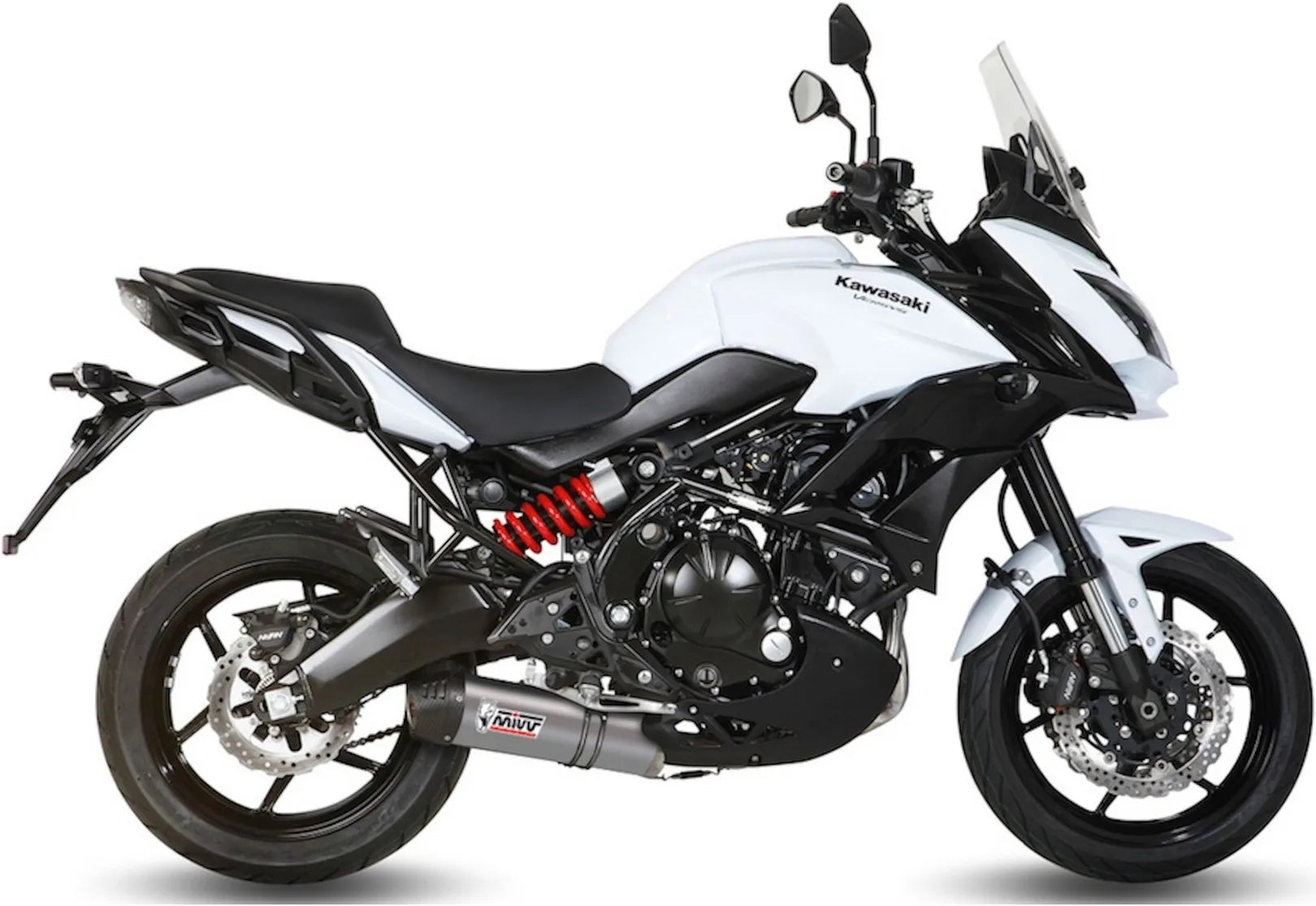 Komplette Abgasanlage Mit Katalysator Und Geräuschzulassung Oval Titan Carbon - Mivv Kompatibel Mit Kawasaki Versys 650 (2015-2020)