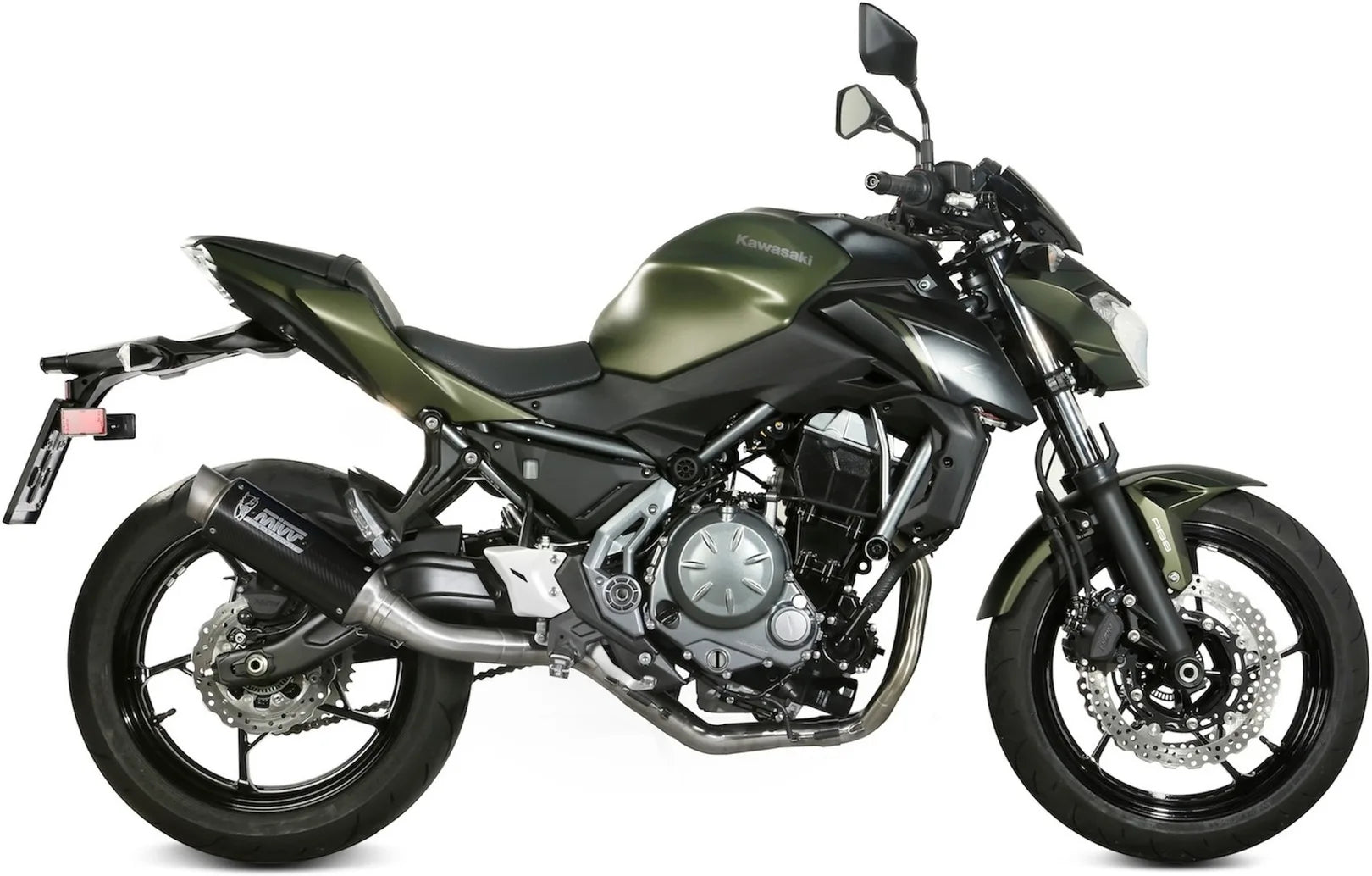 Komplette Abgasanlage Mit Katalysator Und Geräuschzulassung Gppro Carbon - Mivv Kompatibel Mit Kawasaki Z 650 (2017-2023)