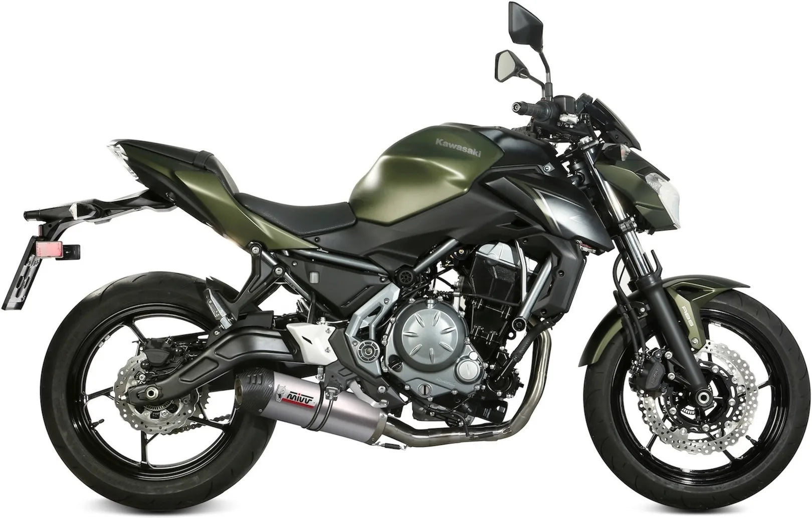 Komplette Abgasanlage Mit Katalysator Und Geräuschzulassung Oval Titan Carbon - Mivv Kompatibel Mit Kawasaki Z 650 (2017-2023)
