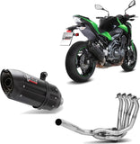 Komplette Auspuffanlage Ohne Katalysator Und Mit Geräuschzulassung Suono Stahl Schwarz Carbon - Mivv Kompatibel Mit Kawasaki Z 900 (2017-2024)