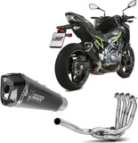 Komplette Auspuffanlage Ohne Katalysator Und Mit Geräuschzulassung Delta Race Stahl Schwarz Carbon - Mivv Kompatibel Mit Kawasaki Z 900 (2017-2024)