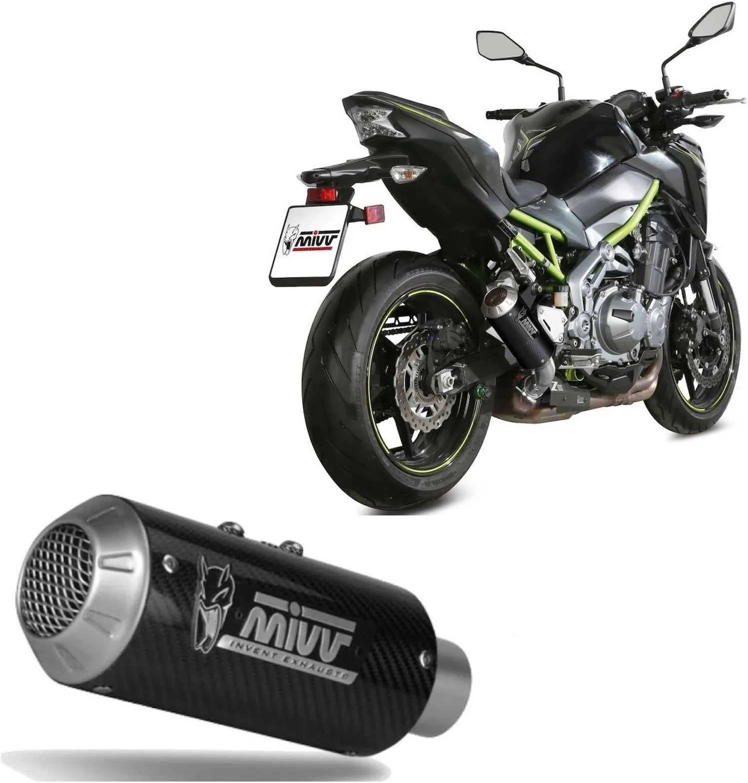 Auspuffendstück Mit Geräuschzulassung Mk3 Carbon - Mivv Kompatibel Mit Kawasaki Z 900 (2017-2019)