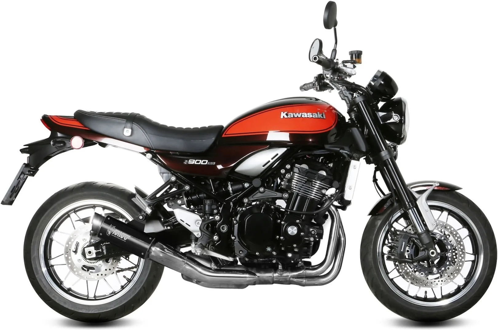Komplette Auspuffanlage Ohne Katalysator Und Mit Geräuschzulassung Gppro Stahl Schwarz - Mivv Kompatibel Mit Kawasaki Z 900 Rs (2018-2024)