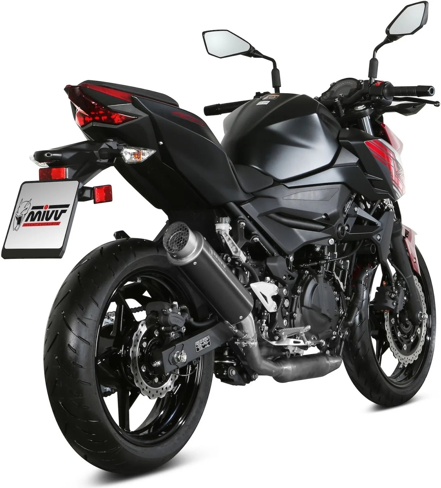 Auspuffendstück Mit Geräuschzulassung Gppro Stahl Schwarz - Mivv Kompatibel Mit Kawasaki Z 400 (2019-2023)