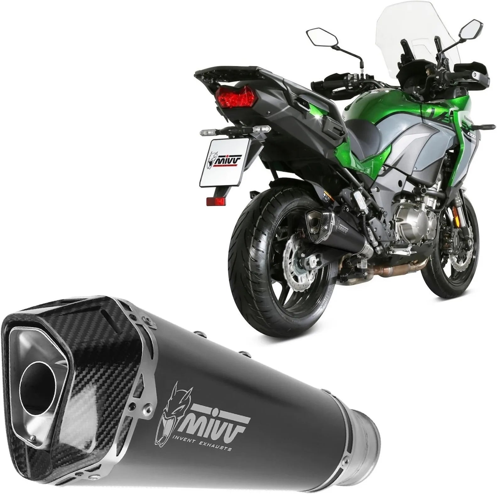 Auspuffendstück Mit Geräuschzulassung Delta Race Stahl Schwarz Carbon - Mivv Kompatibel Mit Kawasaki Versys 1000 (2019-2024)
