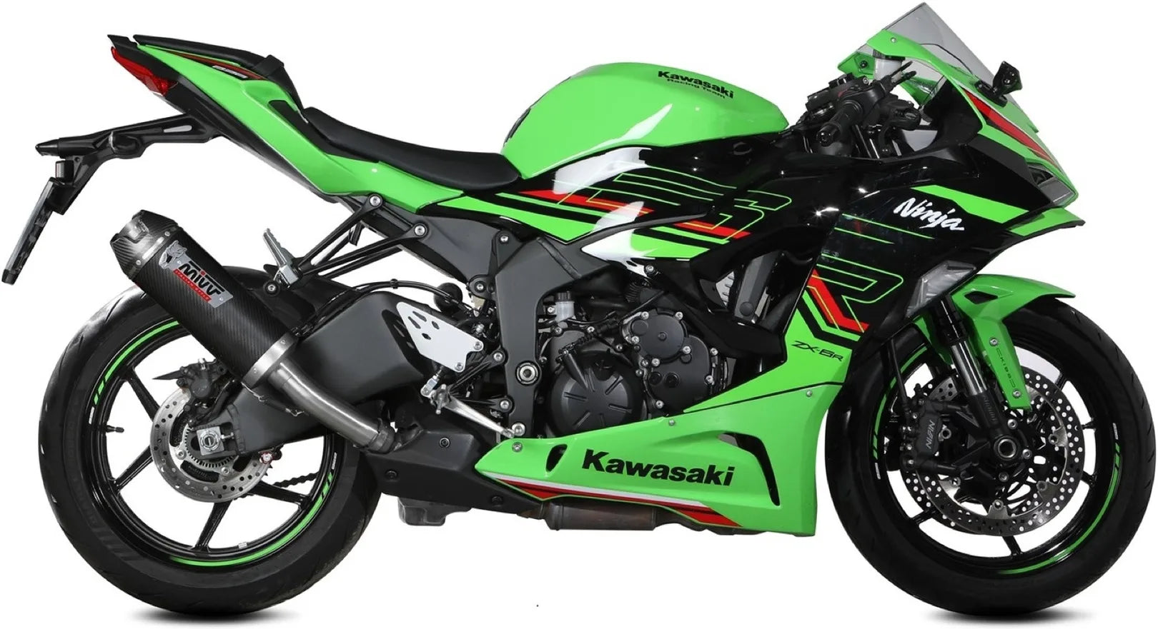 Auspuffendstück Mit Geräuschzulassung Ak-1 Carbon Carbon - Mivv Kompatibel Mit Kawasaki Ninja Zx-6 R (2021-2024)
