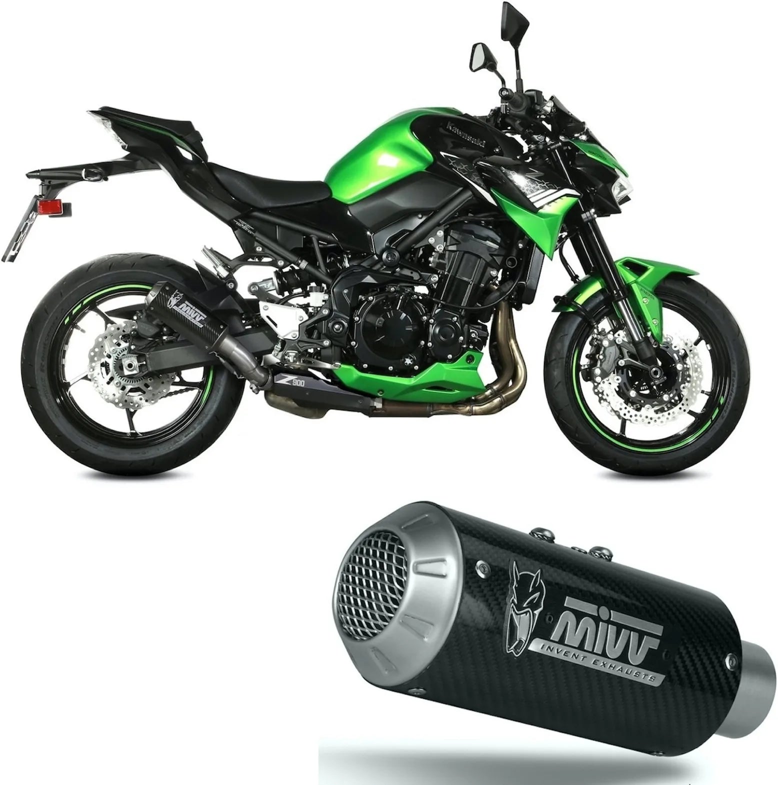 Auspuffendstück Mit Geräuschzulassung Mk3 Carbon - Mivv Kompatibel Mit Kawasaki Z 900 (2020-2024)