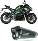 Katalysiertes Auspuffendstück Mit Geräuschzulassung Delta Race Stahl Schwarz Carbon - Mivv Kompatibel Mit Kawasaki Z H2 1000 (2020-2024)