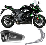 Komplette Auspuffanlage Ohne Katalysator Und Mit Geräuschzulassung Delta Race Stahl Schwarz Carbon - Mivv Kompatibel Mit Kawasaki Ninja 1000 Tourer (2020-2024)