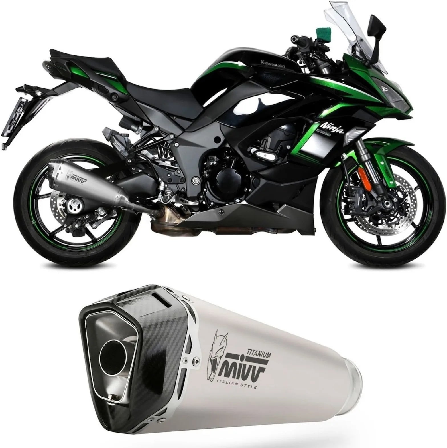 Auspuffendstück Mit Geräuschzulassung Delta Race Edelstahl Carbon - Mivv Kompatibel Mit Kawasaki Ninja 1000 Sx (2020-2024)