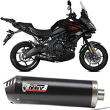 Komplette Abgasanlage Mit Katalysator Und Geräuschzulassung Oval Stahl Schwarz Carbon - Mivv Kompatibel Mit Kawasaki Versys 650 (2021-2023)