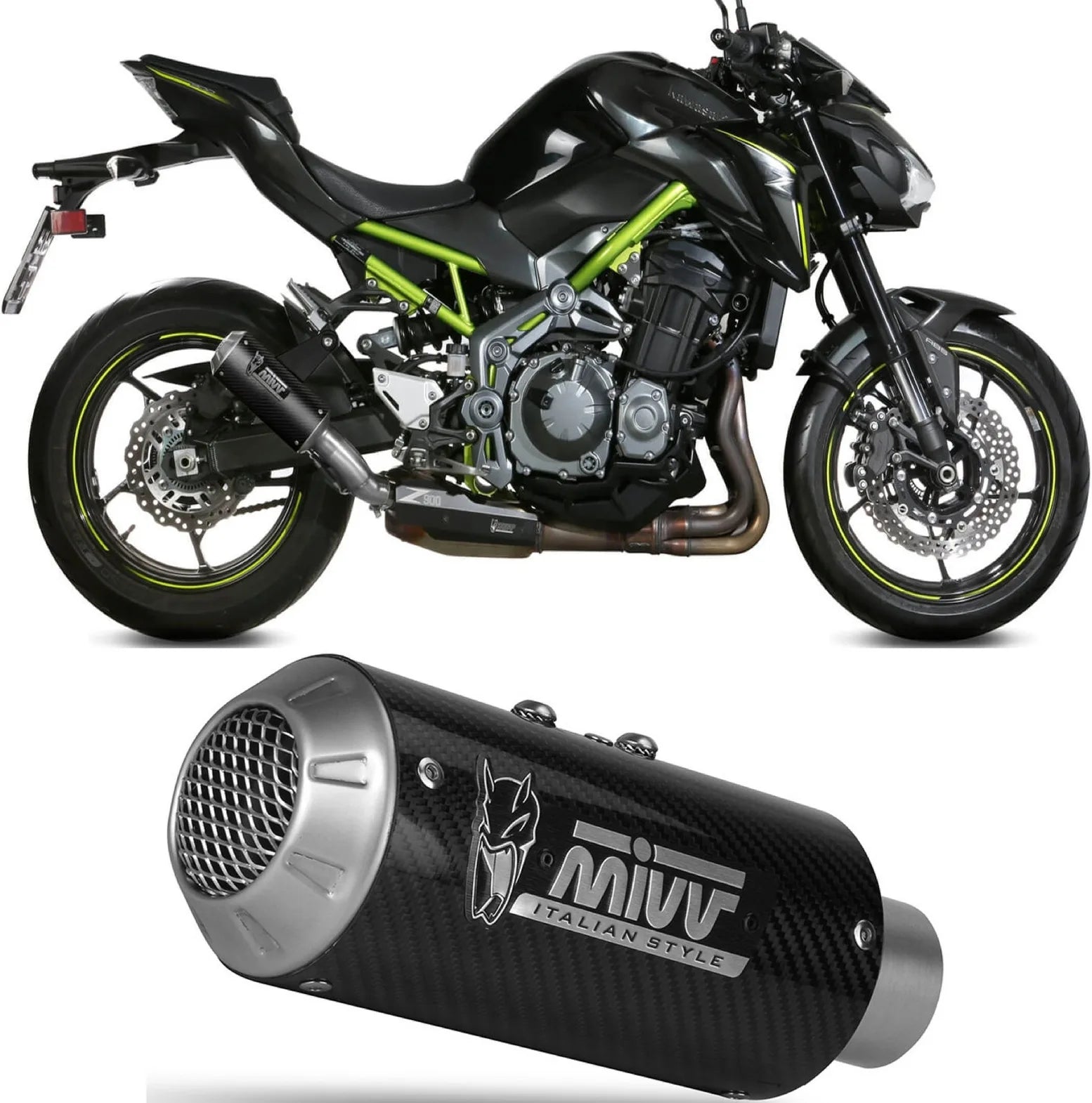 Auspuffendstück Mit Geräuschzulassung Mk3 Carbon - Mivv Kompatibel Mit Kawasaki Z 900 A2 (2017-2024)