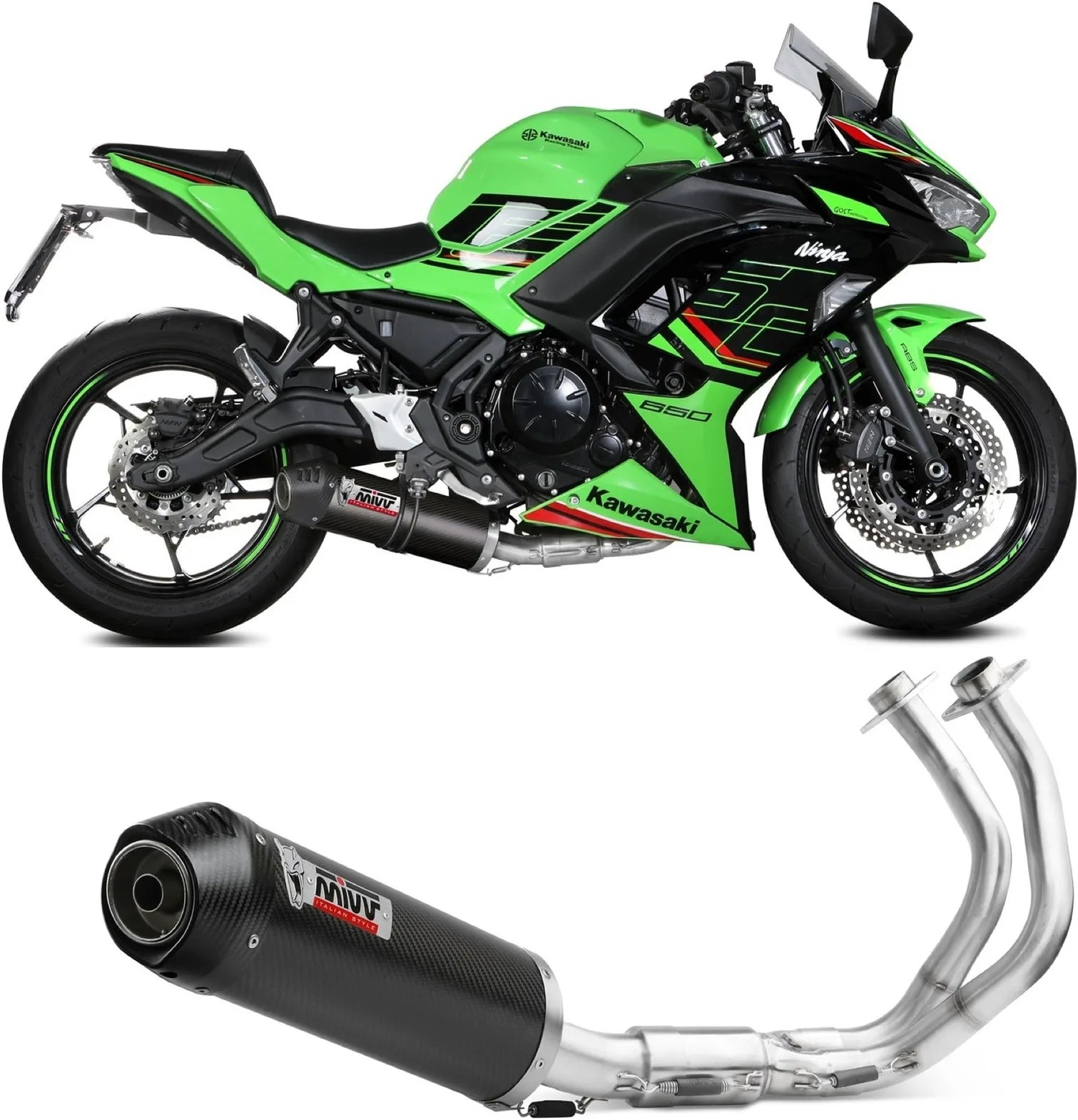Komplette Abgasanlage Mit Katalysator Und Geräuschzulassung Oval Carbon Carbon - Mivv Kompatibel Mit Kawasaki Ninja 650 (2024)