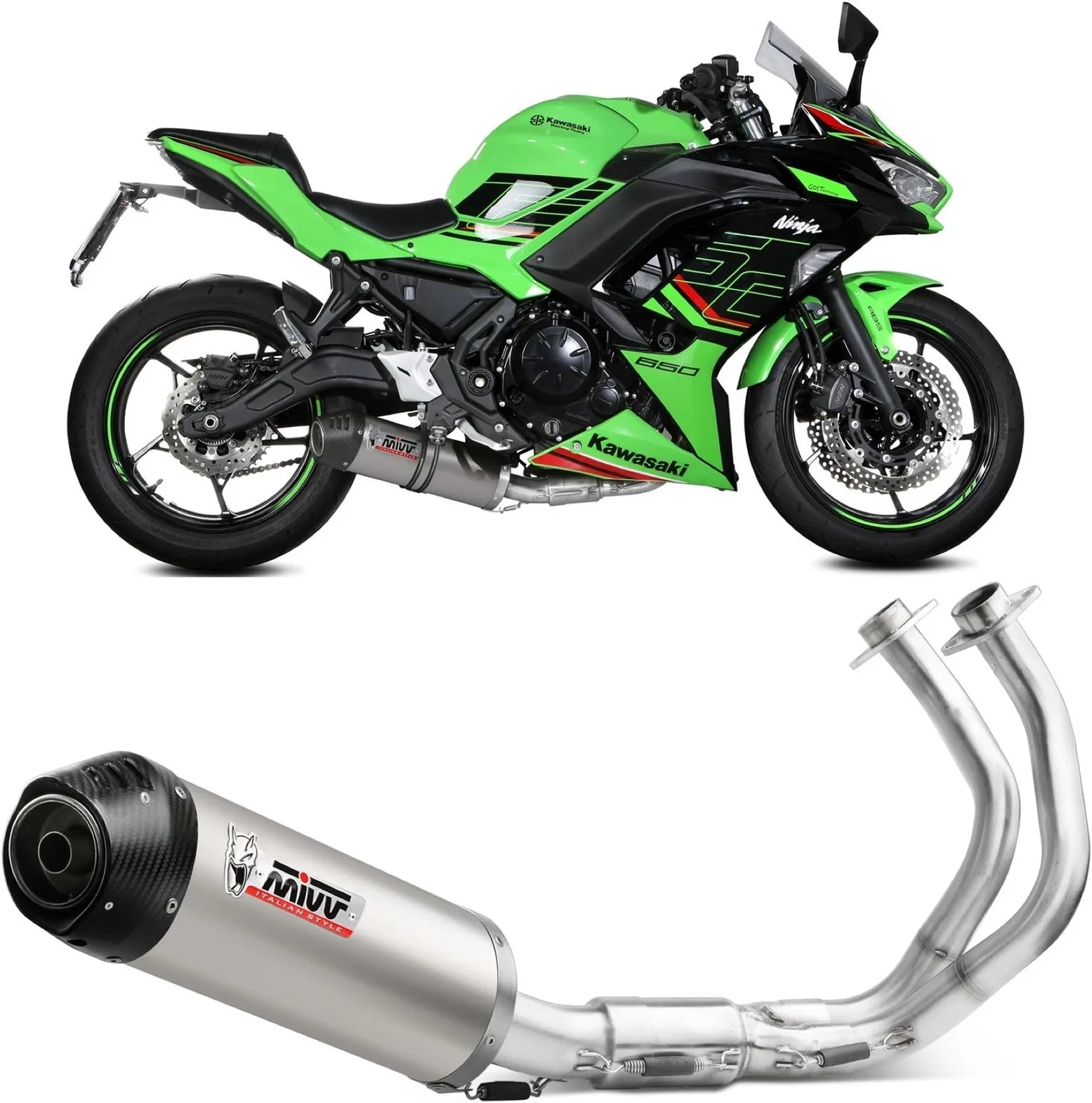 Komplette Abgasanlage Mit Katalysator Und Geräuschzulassung Oval Titan Carbon - Mivv Kompatibel Mit Kawasaki Ninja 650 (2024)