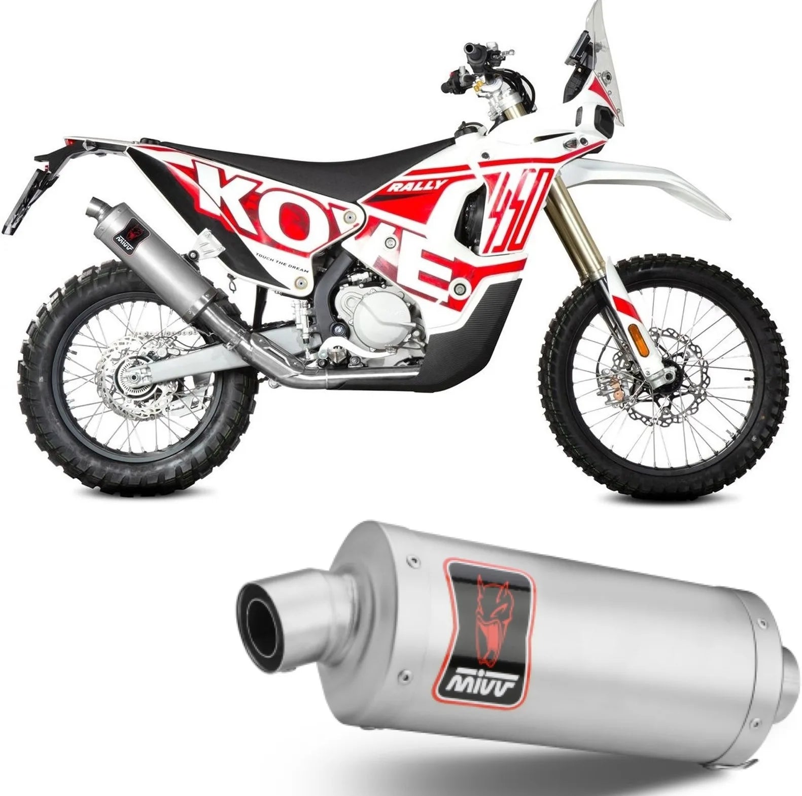 Auspuffendstück Mit Geräuschzulassung Dakar Edelstahl - Mivv Kompatibel Mit Kove Moto 450 Rally (2023-2024)