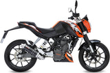 Komplette Auspuffanlage Ohne Katalysator Und Mit Geräuschzulassung Gp Stahl Schwarz - Mivv Kompatibel Mit Ktm 125 Duke (2011-2016)