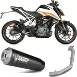 Komplette Auspuffanlage Ohne Katalysator Und Mit Geräuschzulassung X-M1 Stahl Schwarz - Mivv Kompatibel Mit Ktm 125 Duke (2021-2023)