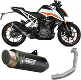 Komplette Auspuffanlage Ohne Katalysator Und Mit Geräuschzulassung Gppro Stahl Schwarz - Mivv Kompatibel Mit Ktm 125 Duke (2021-2023)