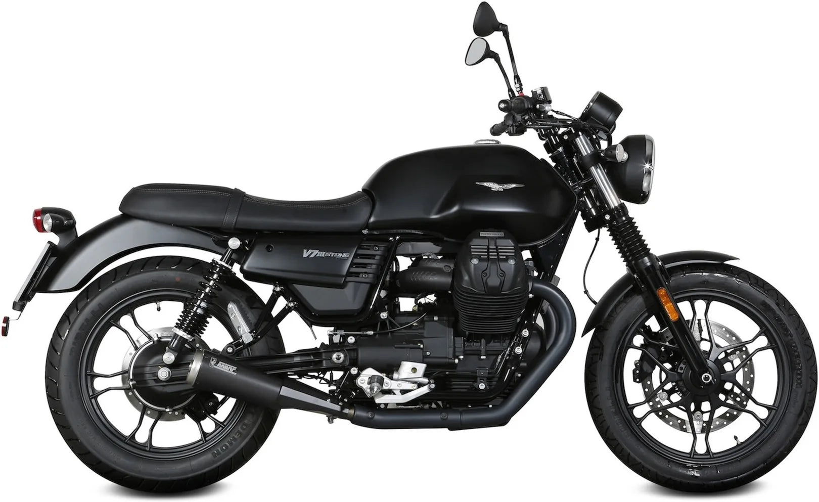 Doppelauspuffanlage Ohne Katalysator Mit Geräuschzulassung Ghibli Stahl Schwarz - Mivv Kompatibel Mit Moto Guzzi V7 Iii (2017-2020)
