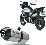 Exhaust Tip With Noise Certification Speed Edge Stainless Steel Carbon - Mivv Compatible With Moto Guzzi V85 Tt (2019-2024)