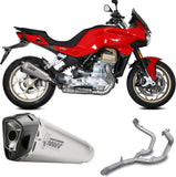 Komplette Auspuffanlage Ohne Katalysator Und Mit Geräuschzulassung Delta Race Edelstahl Carbon - Mivv Kompatibel Mit Moto Guzzi V 100 Mandello 1000 (2022-2024)