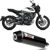 Katalysiertes Auspuffendstück Mit Geräuschzulassung Oval Stahl Schwarz Carbon - Mivv Kompatibel Mit Moto Morini Seiemmezzo Scr 650 (2022-2024)