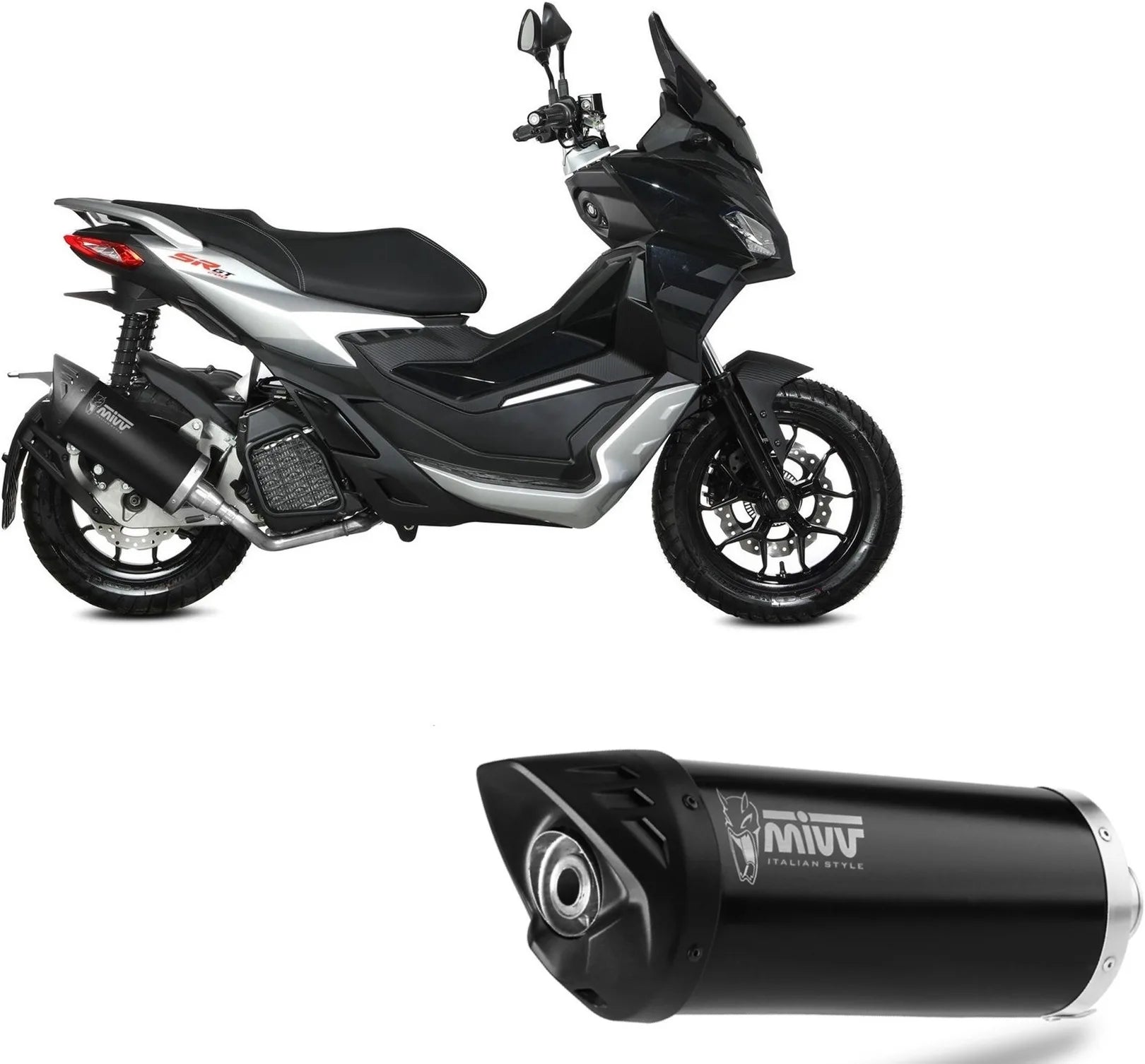 Katalysiertes Auspuffendstück Mit Geräuschzulassung Mover Stahl Schwarz - Mivv Kompatibel Mit Aprilia Sr 200 Gt (2022-2024)