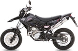 Komplette Auspuffanlage Ohne Katalysator Und Mit Geräuschzulassung Oval Edelstahl Carbon - Mivv Kompatibel Mit Yamaha Wr 125 X (2009-2016)