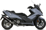 Komplette Abgasanlage Mit Katalysator Und Geräuschzulassung Oval Stahl Schwarz Carbon - Mivv Kompatibel Mit Kymco Ak 550 (2017-2020)