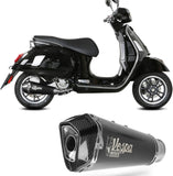 Catalytic Exhaust Tip With Sound Certification Delta Race Steel Black Carbon - Mivv Compatible With Piaggio Vespa Gtv 300 (2023-2024)