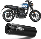Auspuffendstück Mit Geräuschzulassung Hr-1 Stahl Schwarz Carbon - Mivv Kompatibel Mit Royal Enfield Hntr 350 (2022-2024)