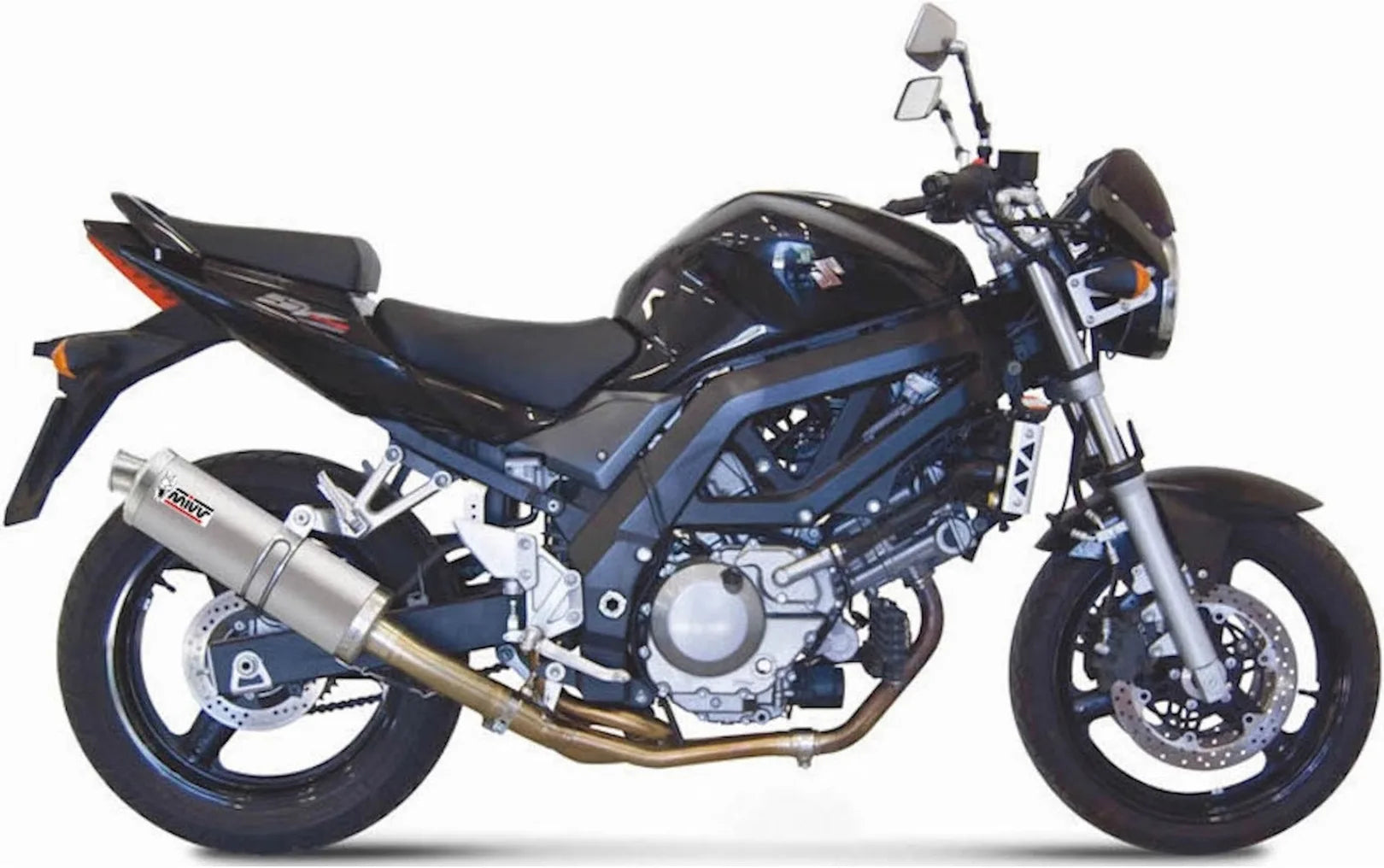 Katalysiertes Auspuffendstück Mit Geräuschzulassung Oval Edelstahl - Mivv Kompatibel Mit Suzuki Sv 650 (2004-2015)