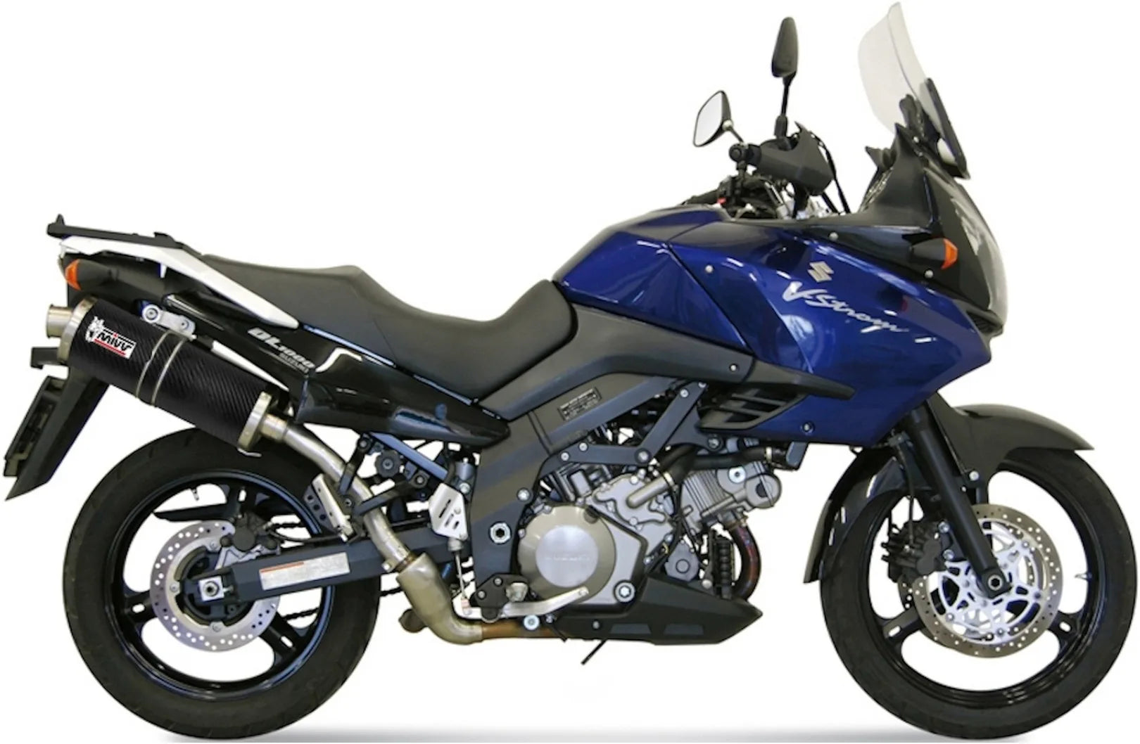 Doppelauspuffanlage Mit Geräuschzulassung Oval Carbon - Mivv Kompatibel Mit Suzuki Dl 1000 V-Strom (2002-2013)