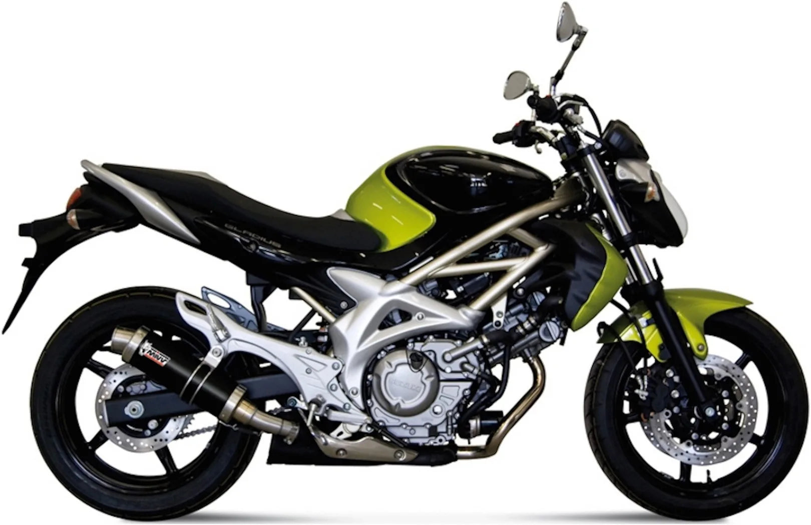 Auspuffendstück Mit Geräuschzulassung Gp Stahl Schwarz - Mivv Kompatibel Mit Suzuki Gladius (2009-2015)