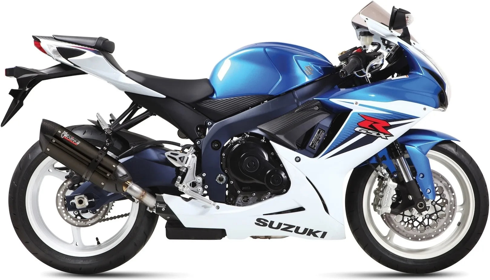 Auspuffendstück Mit Geräuschzulassung Suono Stahl Schwarz Carbon - Mivv Kompatibel Mit Suzuki Gsx-R 600 (2011-2016)