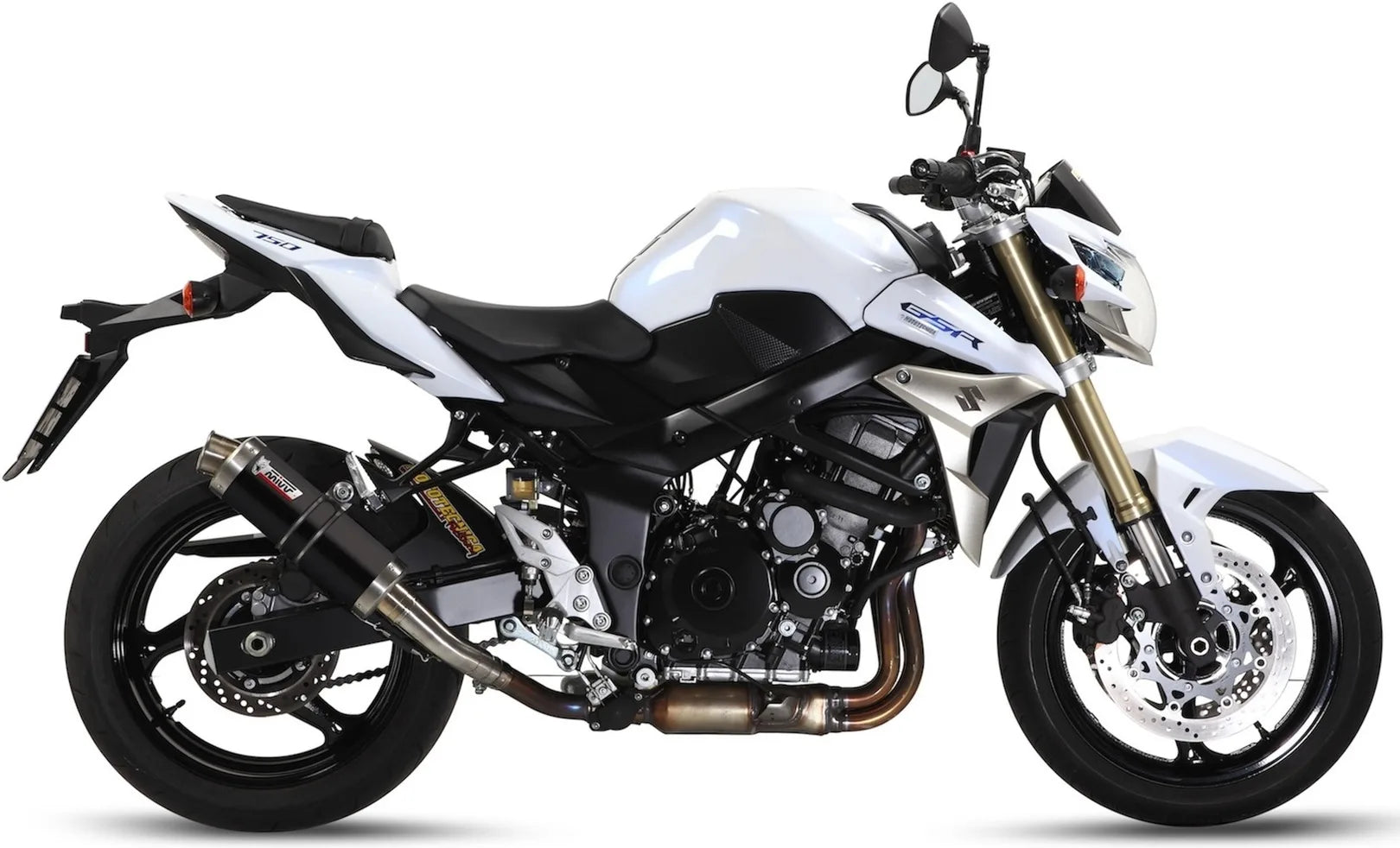Auspuffendstück Mit Geräuschzulassung Gp Stahl Schwarz - Mivv Kompatibel Mit Suzuki Gsr 750 (2011-2016)