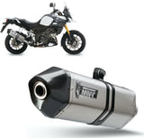Exhaust Tip With Noise Certification Speed Edge Stainless Steel Carbon - Mivv Compatible With Suzuki Dl 1000 V-Strom (2014-2020)