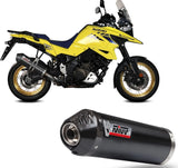 Auspuffendstück Mit Geräuschzulassung Oval Stahl Schwarz Carbon - Mivv Kompatibel Mit Suzuki V-Strom 1000 (2014-2020)