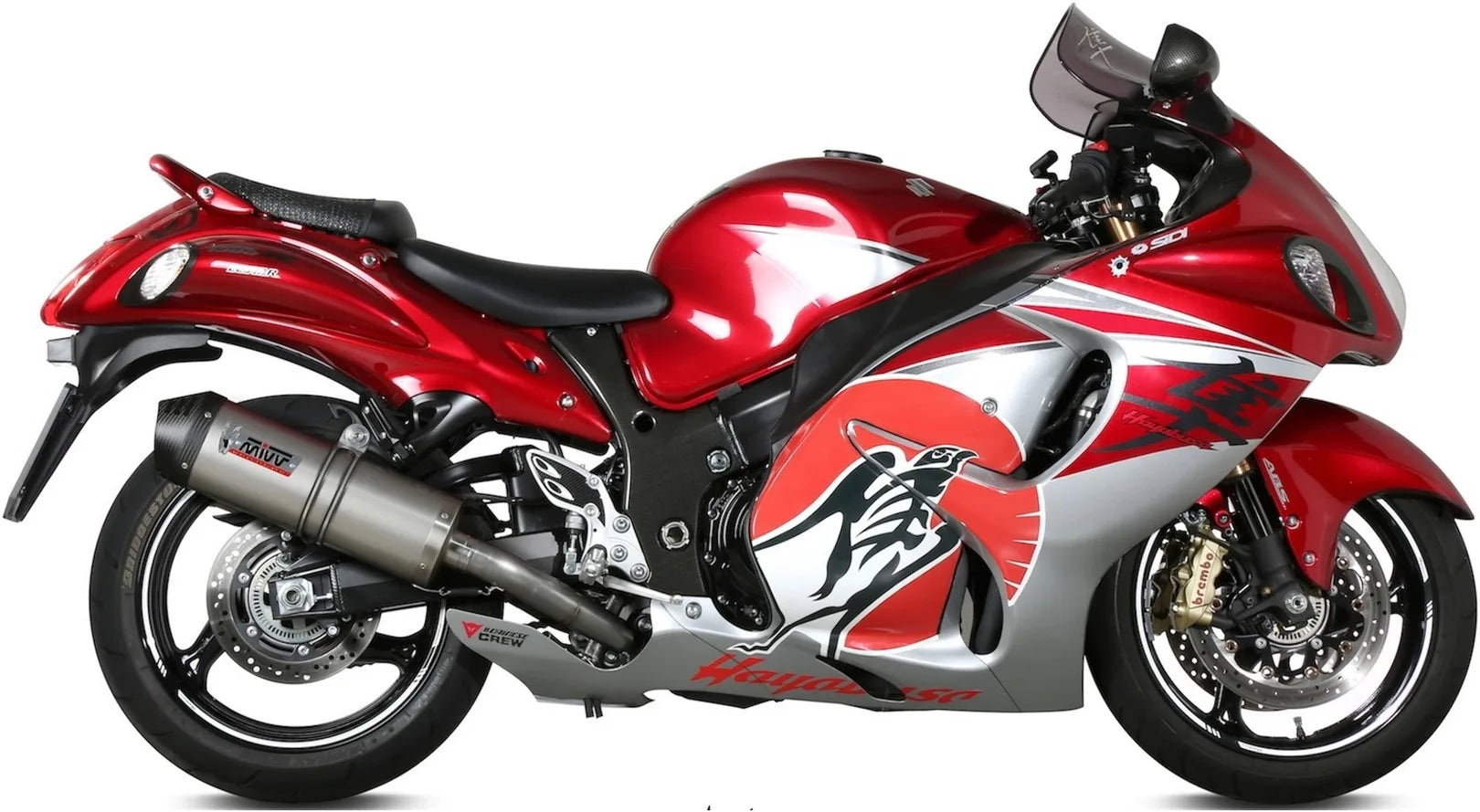 Doppelauspuffanlage Mit Geräuschzulassung Oval Titan Carbon - Mivv Kompatibel Mit Suzuki Gsx-R 1300 Hayabusa (2008-2017)